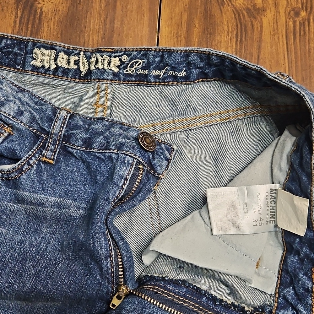 Machine Blue Relaxed Fit Distressed Jeans - Picture 13 of 15